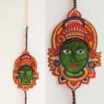 Goddess face, Green Tholu-Bommalata wall-hanging
