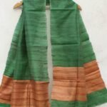 Green and Brown Tussar silk stole