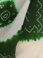 Green and Off-white Bandhani Woolen Shawl - Image 3