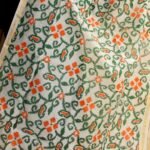 Green and orange Screen-printed art-chanderi Dupatta