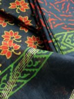 Green and Orange Block-printed Chanderi Ladies Suit - Image 4