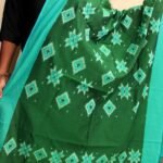 Green mercerized cotton Ikat dupatta