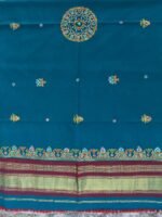 Greenish-Blue Ahir Embroidered Woolen Shawl - Image 3