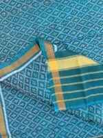 Greenish-Blue Patan Patola pure silk dupatta - Image 2