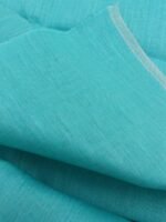 Greenish-Blue Pure Linen Fabric - Image 2