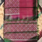 Greenish Plum-Pink Patan Patola pure silk Fabric