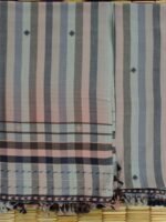 Grey, Black, Brown Stripes Bhujodi cotton dupatta - Image 4