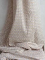 Grey, yellow, White Block-Printed Pure cotton fabric - Image 3