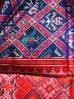 Blue and Red semi-double ikat Patola Dupatta - Image 3