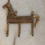 Horse figurine brass hook hanger