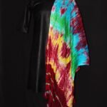 Multicolor, Shibori-Laheriya, PolySilk dupatta