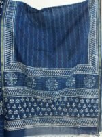 Indigo Block-printed Chanderi 3pc ladies suit - Image 4