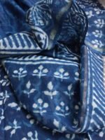 Indigo Block-printed Chanderi 3pc ladies suit - Image 3