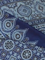Indigo and Black Modal silk Ajrakh Stole - Image 3
