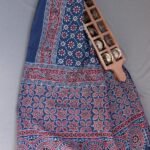 Indigo and Red Ajrakh cotton stole