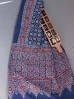 Indigo and Red Ajrakh cotton stole