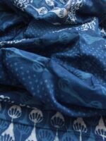 Indigo Dabu Block-printed Chanderi 3pc Ladies Suit - Image 3