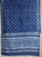 Indigo Dabu Block-printed Silk-cotton Dupatta - Image 2
