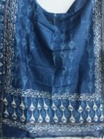 Indigo Dabu Block-printed Chanderi 3pc Ladies Suit - Image 4