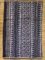 Indigo-Grey Dabu-printed Silk-cotton Saree - Image 4