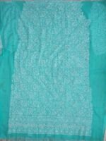 Jade-Green Georgette Chikankri Kurta Fabric - Image 3