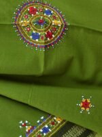 Juniper-Green Suf-Embroidered Mirrorwork Shawl - Image 2
