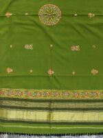 Juniper-Green Ahir Handembroidered Woolen Shawl - Image 3