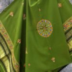 Juniper-Green Ahir Handembroidered Woolen Shawl