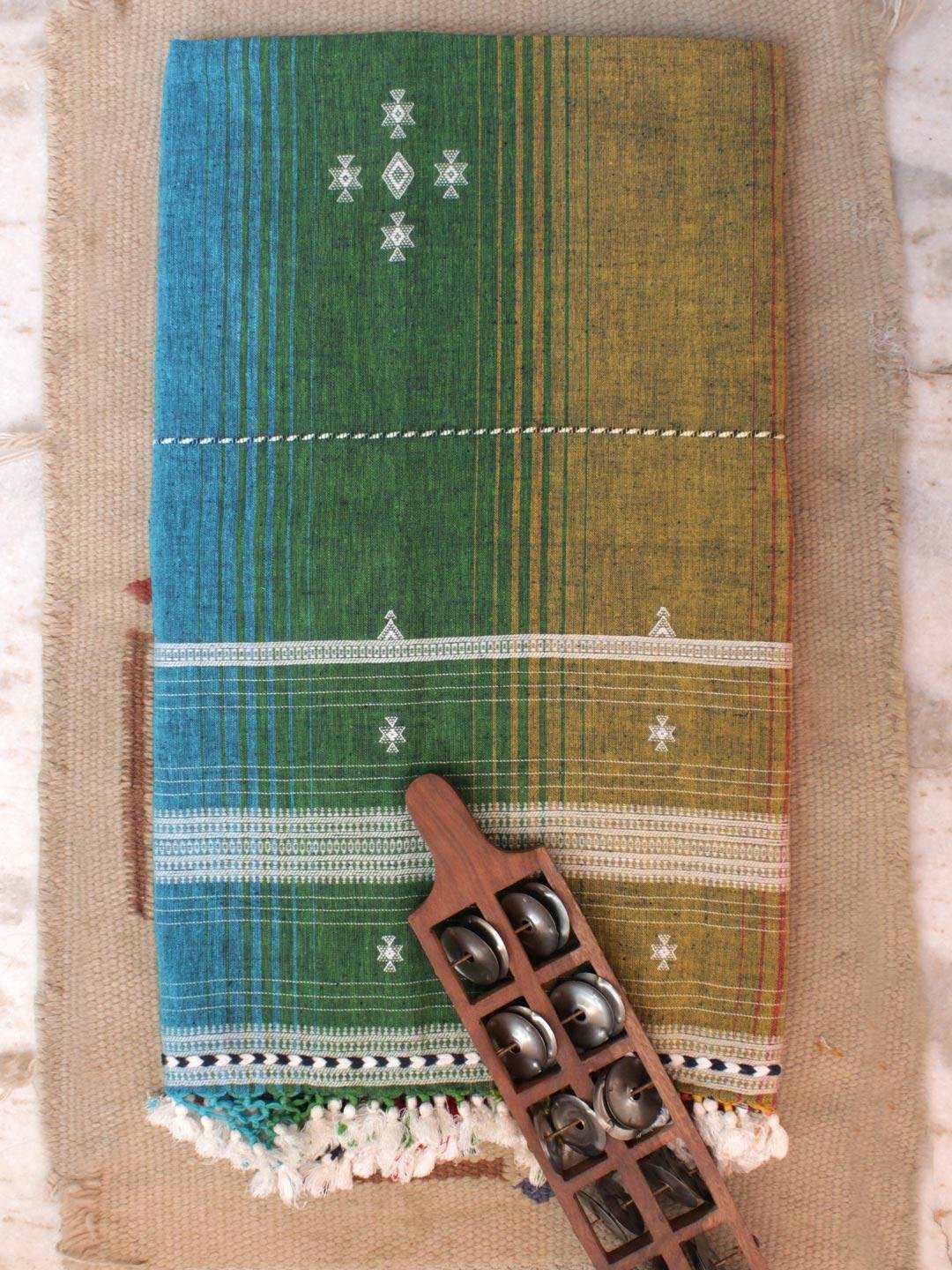 Kala-cotton-rainbow-bhujodi-dupatta.jpg Kala-Cotton Rainbow Bhujodi Dupatta - Image 1