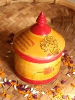 Kalash, Elephant on Yellow Wooden Sindur-Dani - Image 2