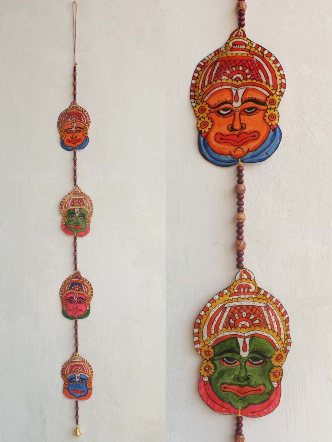 Kathakali-face-tholu-bommalata-door-hanging-toran.jpg Kathakali face Tholu Bommalata Toran - Image 1