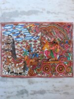 Krishna-Arjun Tholu Bommalata cutwork painting - Image 2