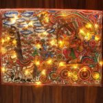Krishna-Arjun Tholu Bommalata cutwork painting