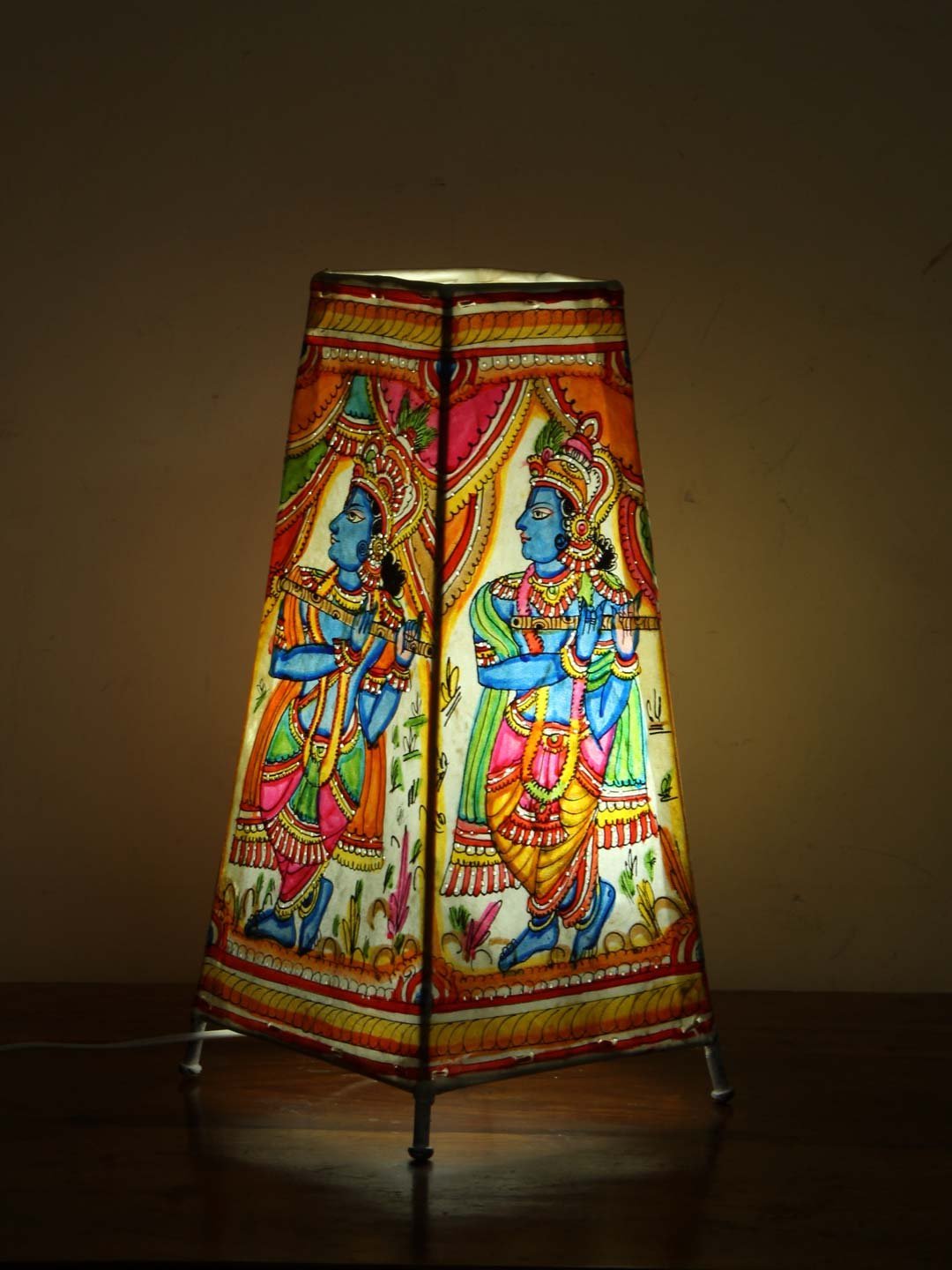 Krishna-Tholu-Bommalata-long-Table-lamp.jpg Krishna, Tholu Bommalata Long Table Lamp - Image 1