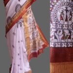 Mauve Warli-Linen Sari