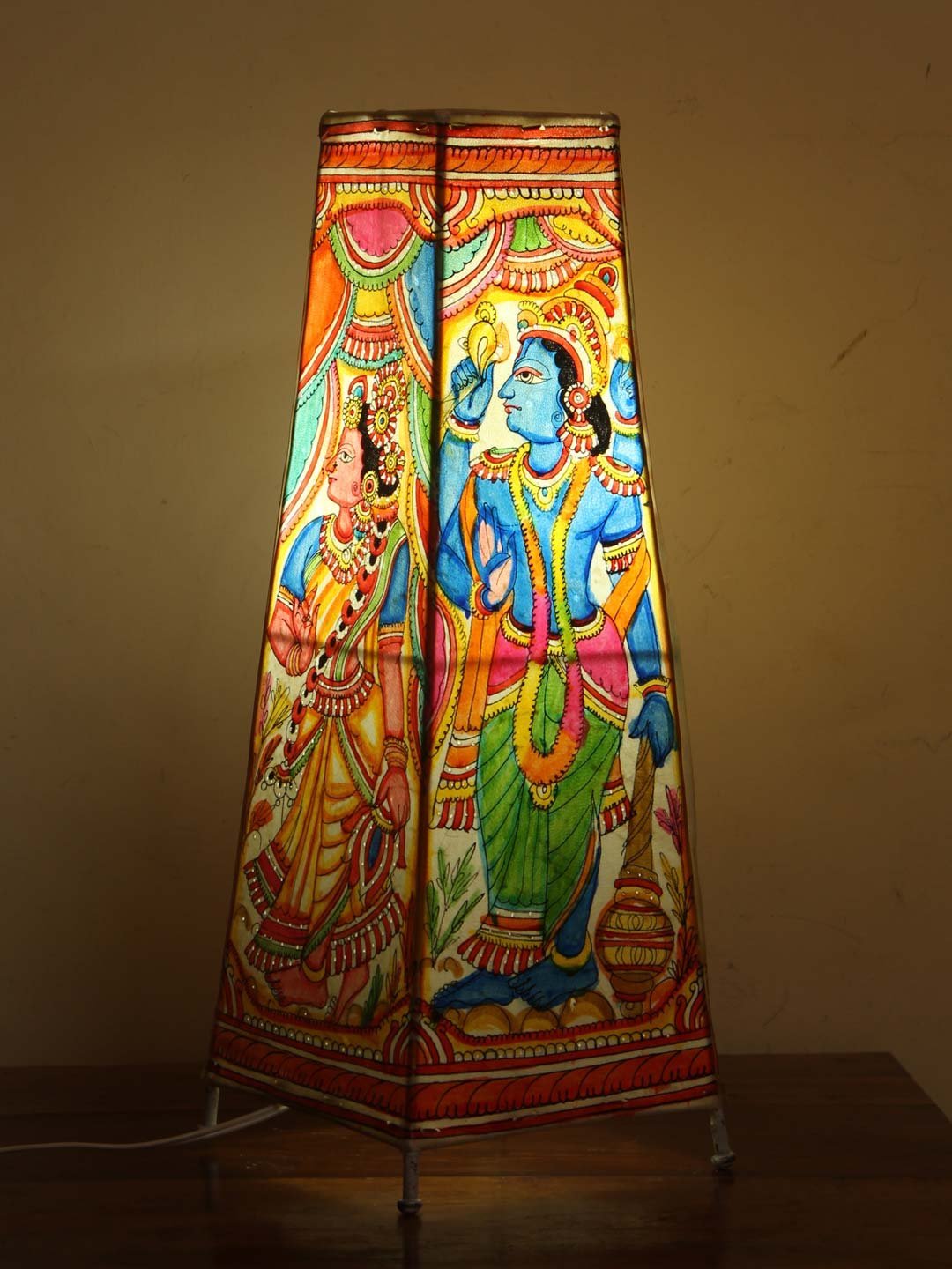 Lakshmi-Narayan-Tholu-bommalata-Big-table-lamp.jpg Lakshmi-Narayan Tholu Bommalata Big Table Lamp - Image 1