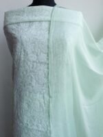 Latte-Green Cotton Chikankari Ladies suit - Image 2