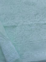 Latte-Green Cotton Chikankari Ladies suit - Image 3