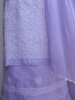 Lavender Cotton Chikankari Dress-Material - Image 3