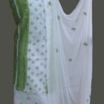 Green and White Cotton Chikankari 3pc Ladies Suit