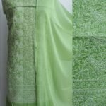 Leaf-Green cotton Chikankari Dress-material