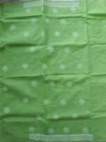 Leaf-Green cotton Chikankari Dress-material - Image 4