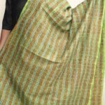 Leaf-green Block-Printed Kanthaa Silk Dupatta