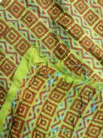 Leaf-green Block-Printed Kanthaa Silk Dupatta - Image 2