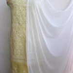 Lemon-Yellow Chikankari cotton Dress-material