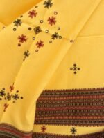 Lemon Yellow Bhujodi Mirrorwork Shawl - Image 2