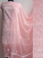 Light-Peach georgette Chikankari Ladies Suit