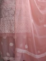 Light-Peach georgette Chikankari Ladies Suit - Image 2
