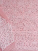 Light-Peach georgette Chikankari Ladies Suit - Image 3