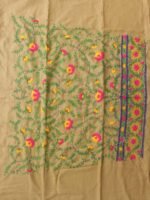 Light-Brown Phulkari Cotton Salwar fabric - Image 3